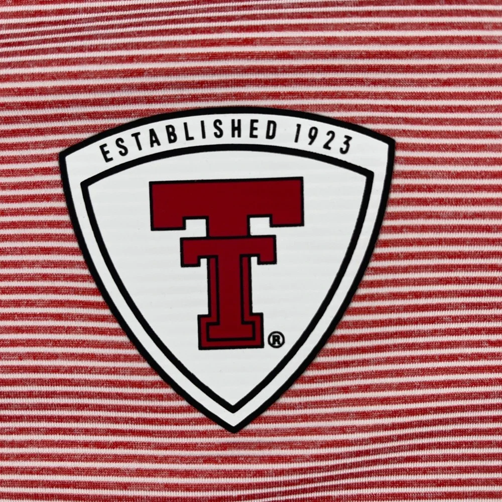 Texas Tech Red Raiders Adidas Mens 3XL Red Striped Polo Shirt Golf Sporty